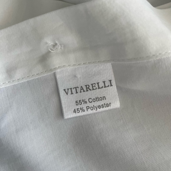 Vitarelli Button Up Shirt Adult 32/33 White Slim Fit long sleeve - Picture 9 of 11